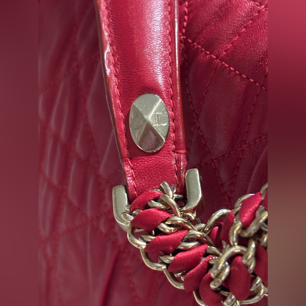 Dior Red Cannage Leather Delidior Flap Shoulder Bag w/ COA - Picture 5 of 16